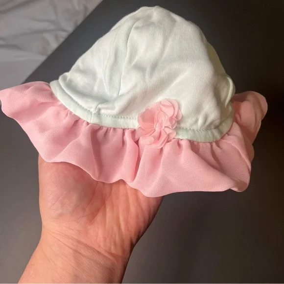 Little Me 6 Months Baby Girls Bunny Romper Hat Matching Set Easter Outfit Ruffle - Picture 8 of 13